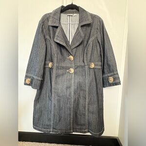 CATO WOMENS BLUE JEAN BOTTON DOWN DRESS /COVER SIZE LARGE